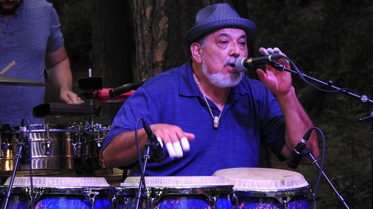 Poncho Sanchez performs at the Blue Jay Jazz Festival in 2018
